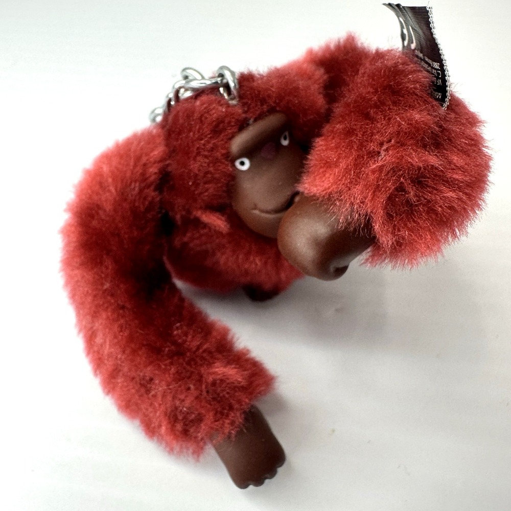 Kipling Red Thumb Sucking Monkey  " ROSE "  Keychain Plush Bag Charm 3" Cute